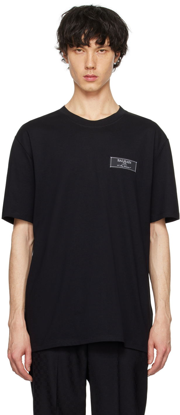 T-paita Balmain Patch T-Shirt Musta | CH1EG000JB54