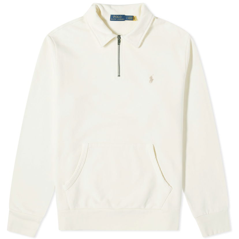 Villapaita Polo by Ralph Lauren Polo Ralph Lauren Men's Loopback Half Zip Sweat Clubhouse Cream Valkoinen | 710934601001