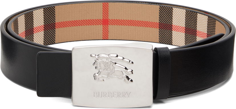 Vyöt Burberry Burberry Square Knight Reversible Belt Musta | 8112217