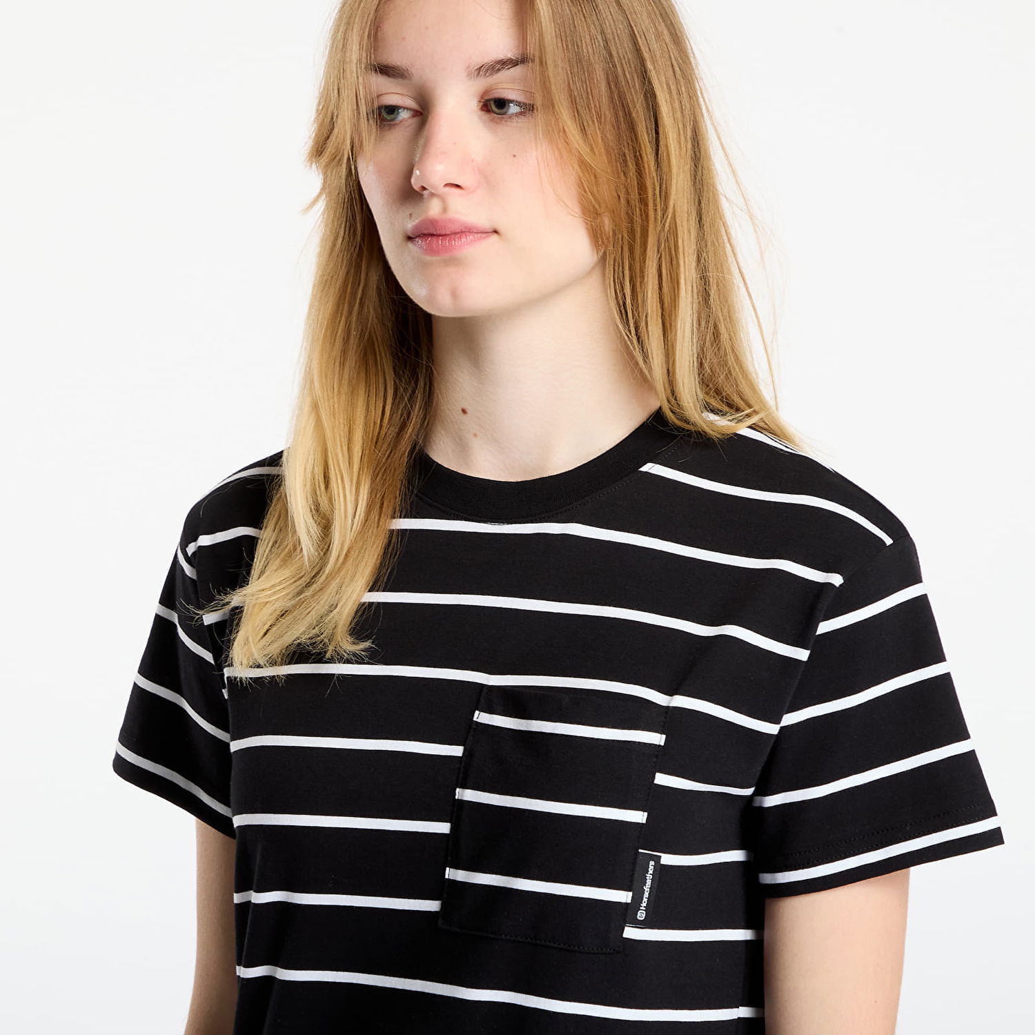 T-paita Horsefeathers T-Shirt Pyper Top Striped Musta | SW957C, 1