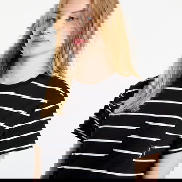 T-paita Horsefeathers T-Shirt Pyper Top Striped Musta | SW957C, 1