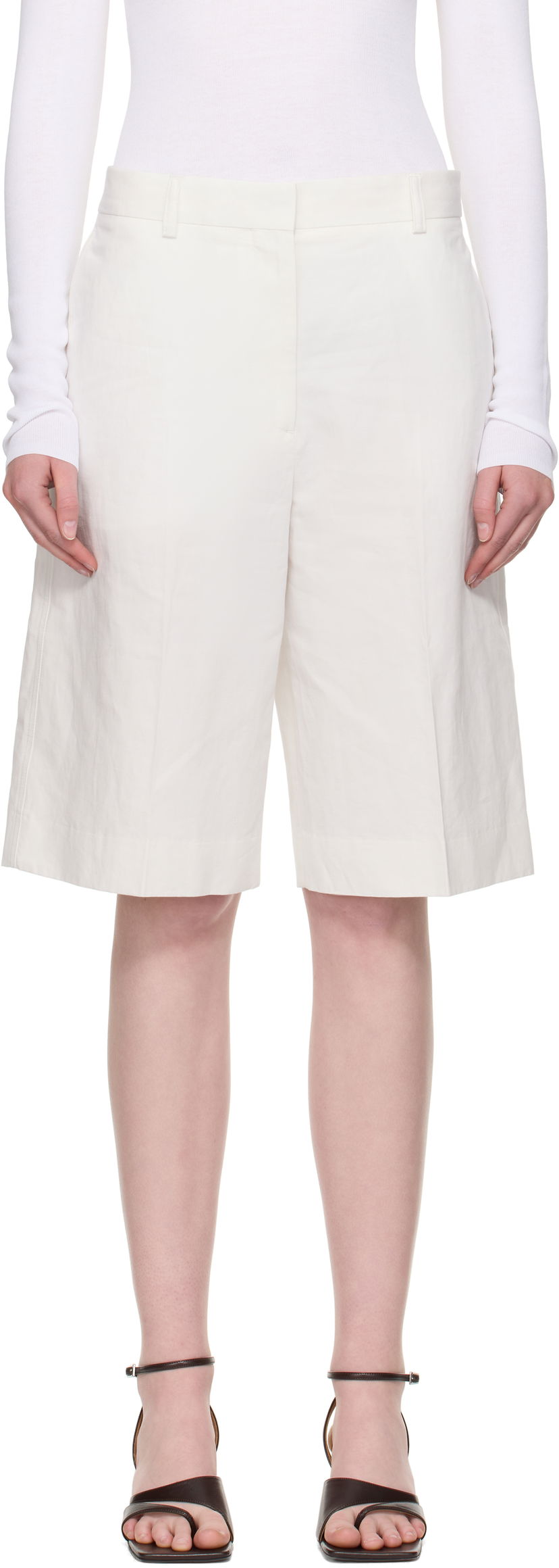 Shortsit TOTEME TOTEME Tailored Shorts Valkoinen | 253-WRB0285-FB0425