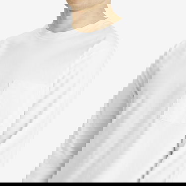 T-paita BEAMS Beams Plus Long Sleeve Pocket Tee, Size Large Valkoinen | 3814-0066-156-01, 5