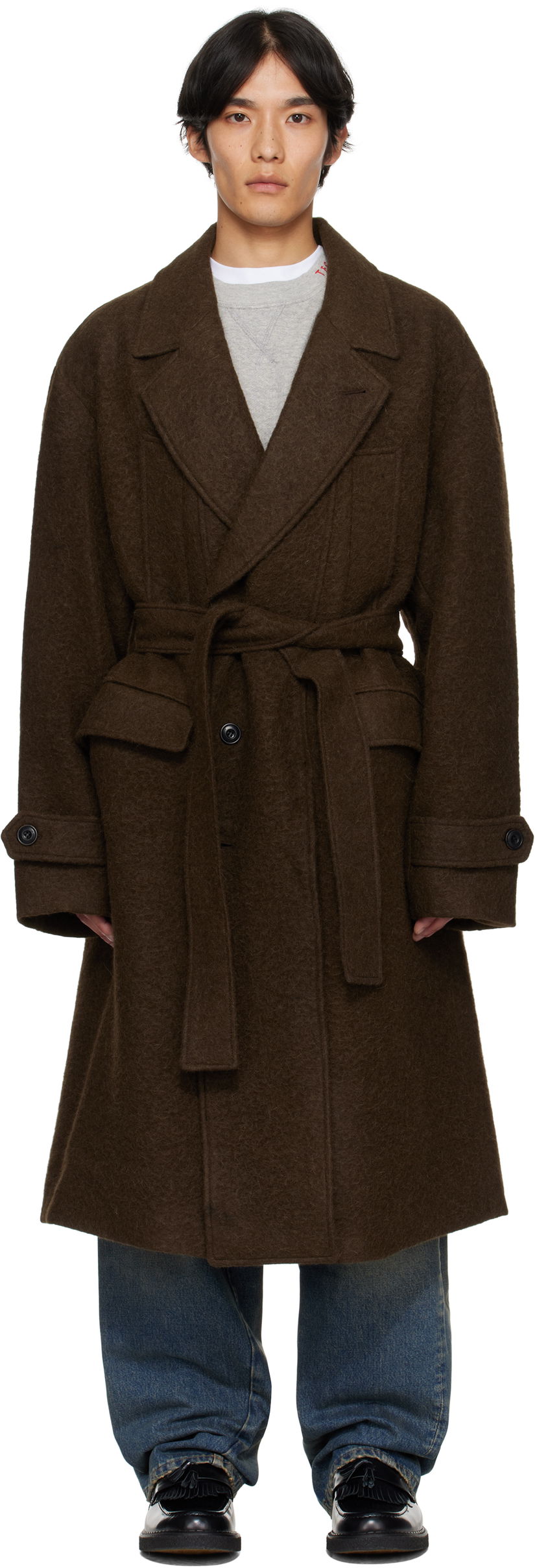 Takit Andersson Bell Andersson Bell Mattia Shaggy Wool Robe Coat Ruskea | awa714m