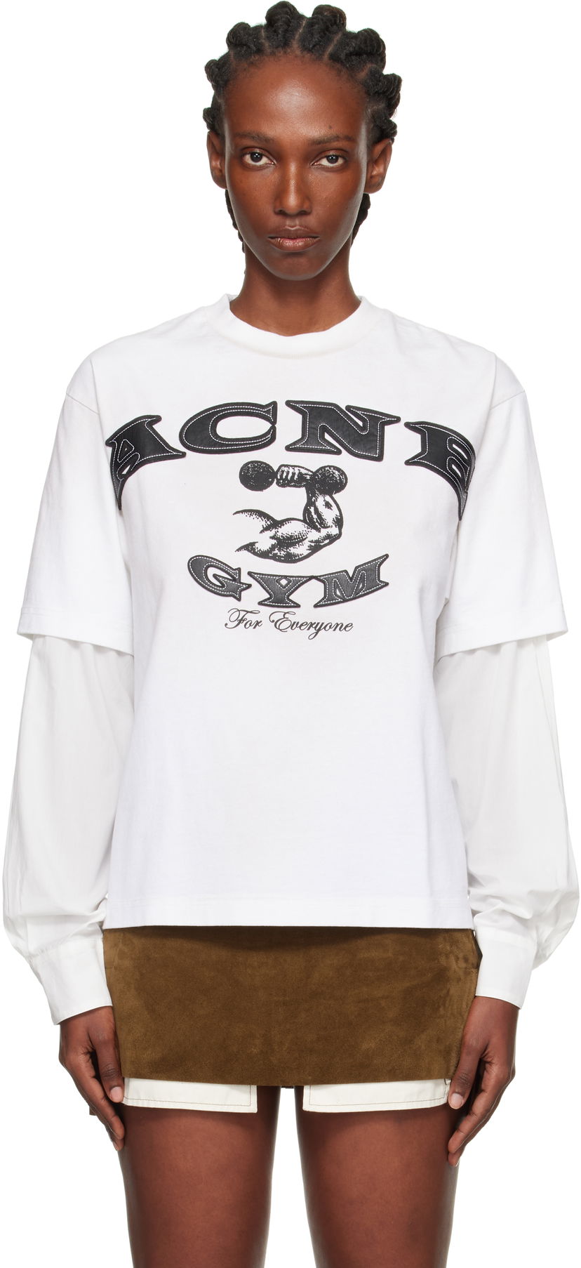 T-paita Acne Studios Layered Logo T-Shirt by Acne Studios Valkoinen | CL0404-