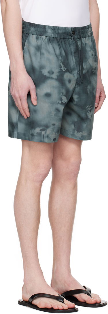 Shortsit MAISON KITSUNÉ Maison Kitsuné Printed Elasticated Shorts Vihreä | OM01407WW9054, 1