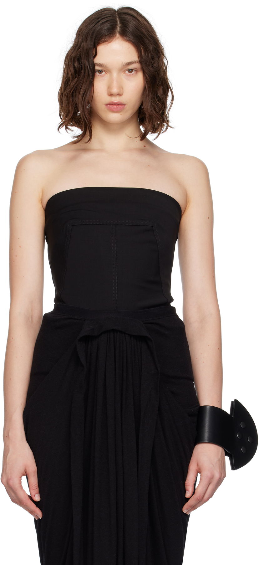 Tankkitoppi Rick Owens Rick Owens Concordians Wool Bustier Top Musta | RP02E4127 WST