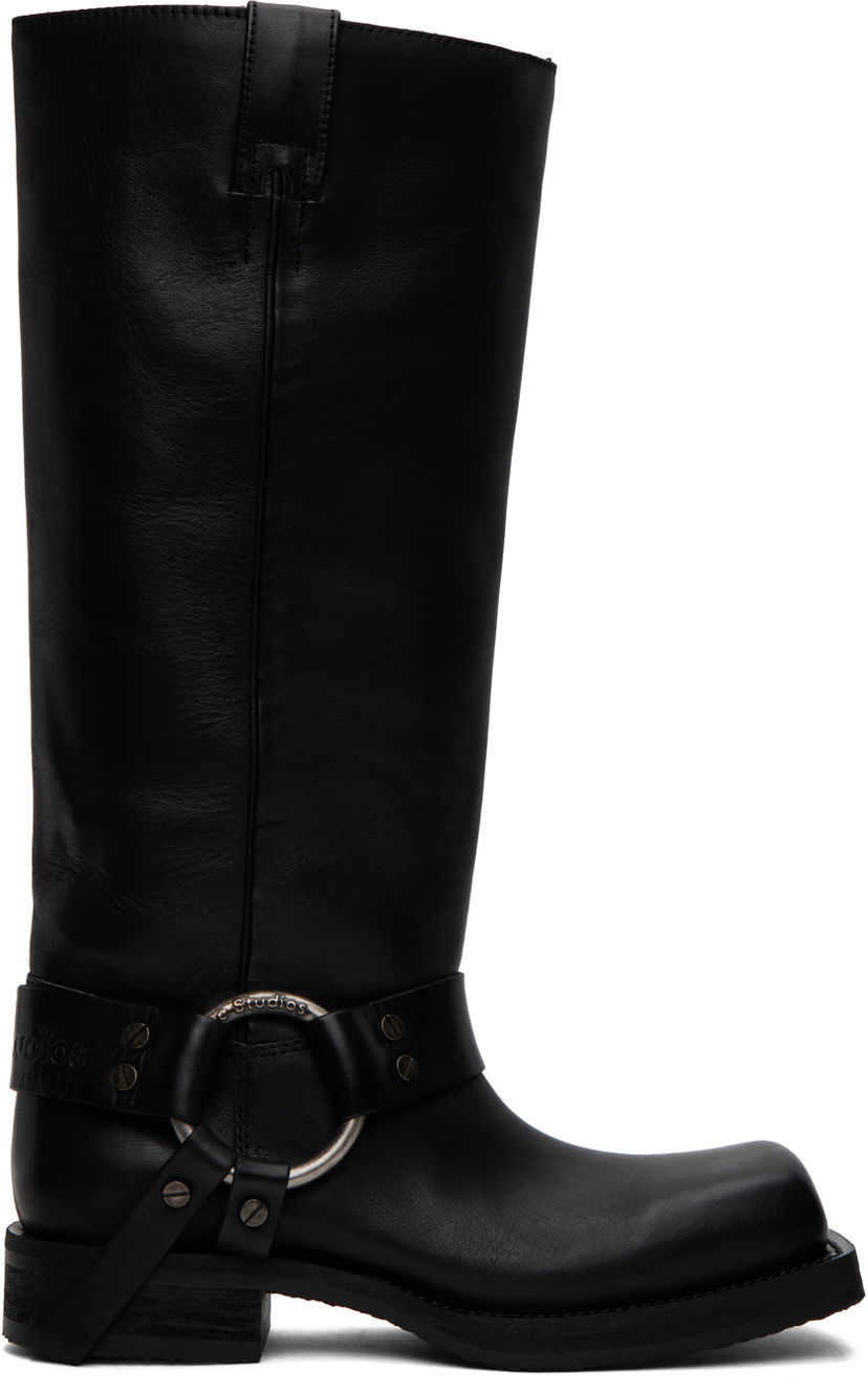 Vaatteet Acne Studios Black Buckle Boots Musta | AD0683-