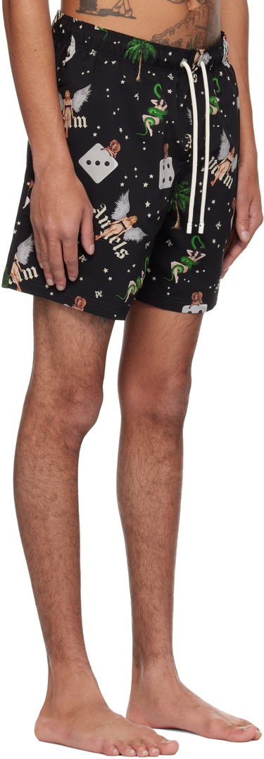 Uimapuvut Palm Angels Palm Angels Pin Up Print Swim Shorts Musta | PMFD012S25FAB0051084, 1