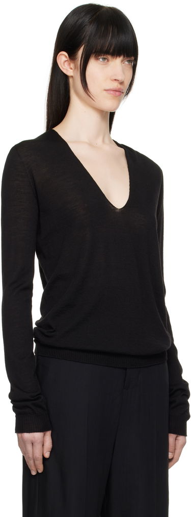 Villapaita Rick Owens Rick Owens Hollywood V-Neck Sweater Musta | RP01E7623 M, 1