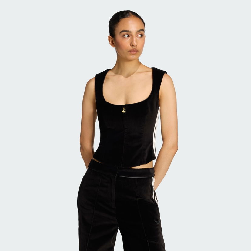 Tankkitoppi adidas Performance Velvet Corset Top Adidas Originals Musta | KF4693