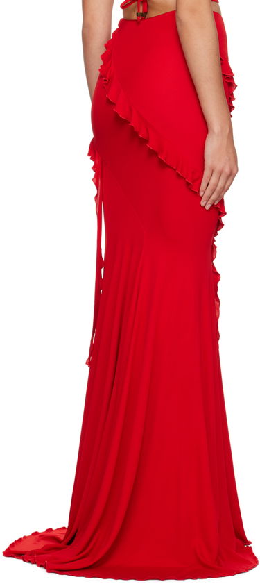 Hame Blumarine Blumarine Ruffled Maxi Skirt Punainen | P344G007A, 2