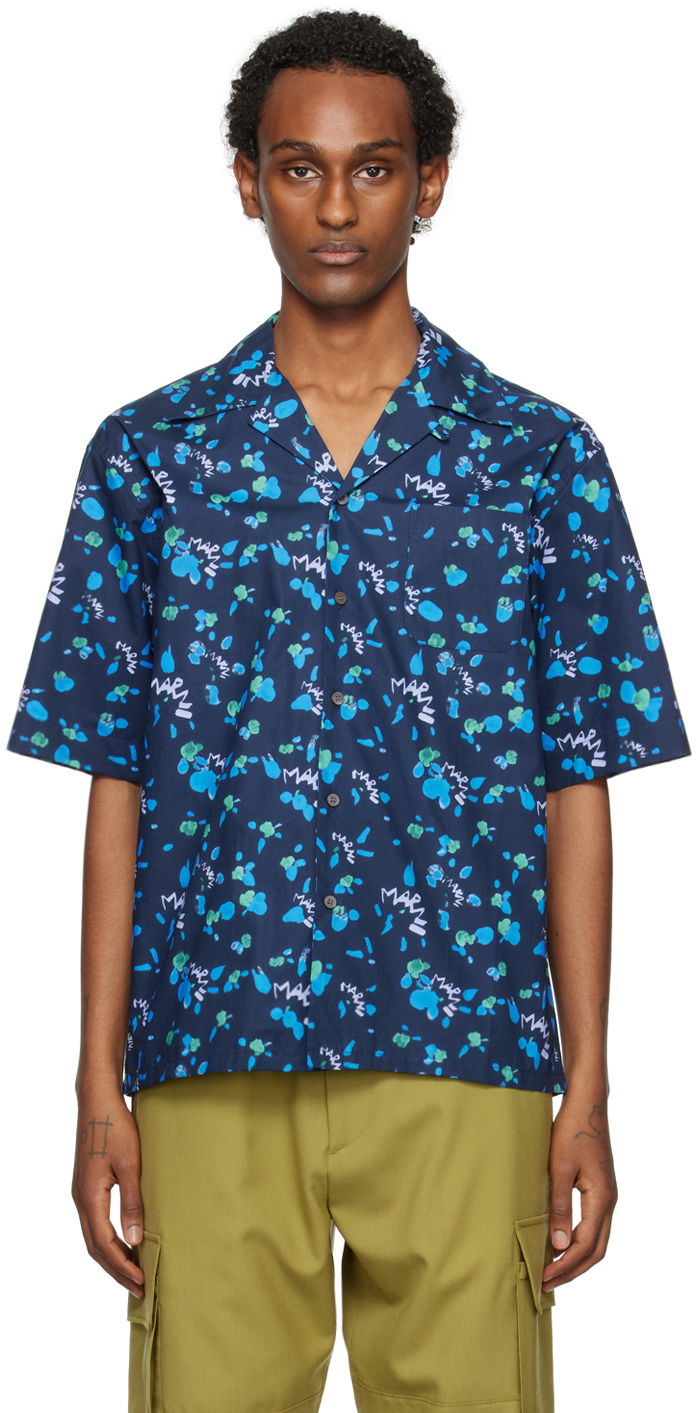 Paita Marni Graphic Shirt Sininen | CUMU0213A6 UTC328