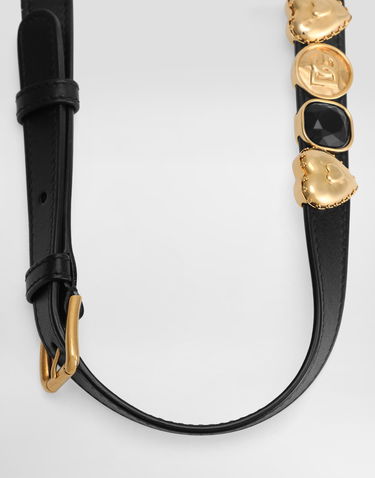 Vyöt Dolce & Gabbana Dolce & Gabbana Calfskin Shoulder Strap with Gold-Tone & Black Embellishments Musta | BI3415AV19580999, 1