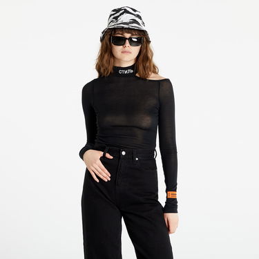 T-paita HERON PRESTON Cut Shoulder Mockneck Ctnmb Musta | HWAB023S22JER0011001, 2