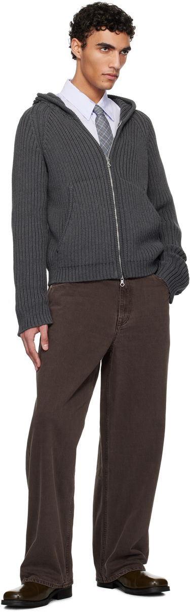 Villapaita OUR LEGACY OUR LEGACY Level Zip-Up Knit Hoodie Harmaa | M2253LD, 3