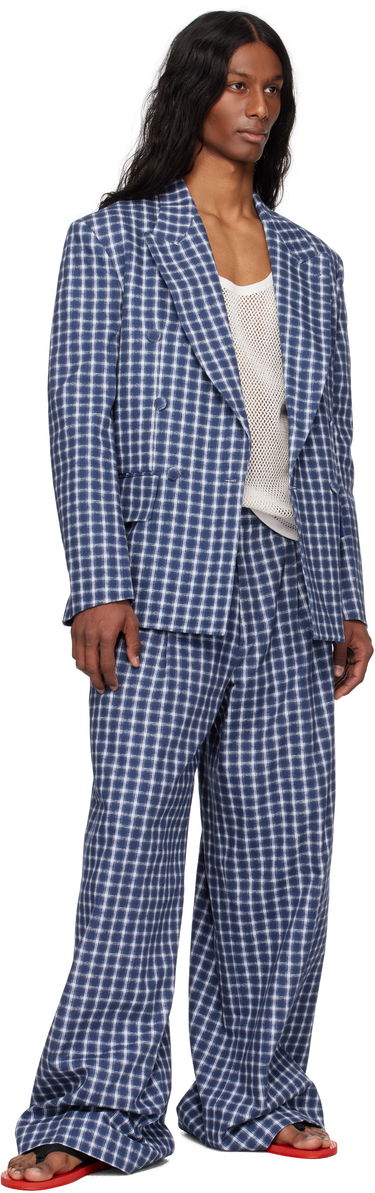 Takki ERL ERL Check Double-Breasted Blazer Sininen | ERL10J038, 3