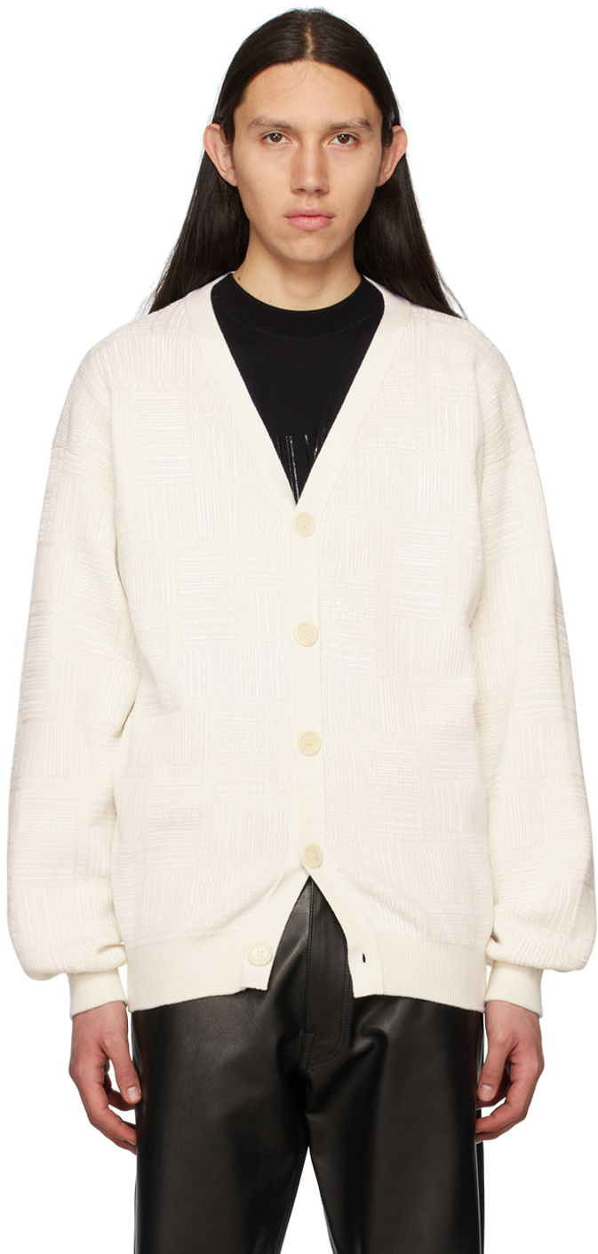 Villapaita VETEMENTS Textured Knit Cardigan Valkoinen | VL16KN120W