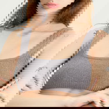 Rintaliivit SKIMS Textured Knit Bralette Size Large Harmaa | SP-SCP-9926W-DHG, 5