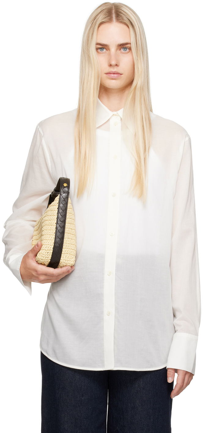 Paita TOTEME Women's Droptail Shirt Valkoinen | 243-WRT2522-FB0238