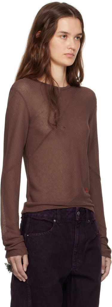 T-paita Eckhaus Latta Eckhaus Latta Spiral Long Sleeve T-Shirt Ruskea | 1107-EL-PF25-W, 4