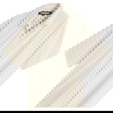 Paita Neighborhood Dobby Stripe Hawaiian Shirt, Size Large Beige | 251TSNH-SHM08-IVO, 1