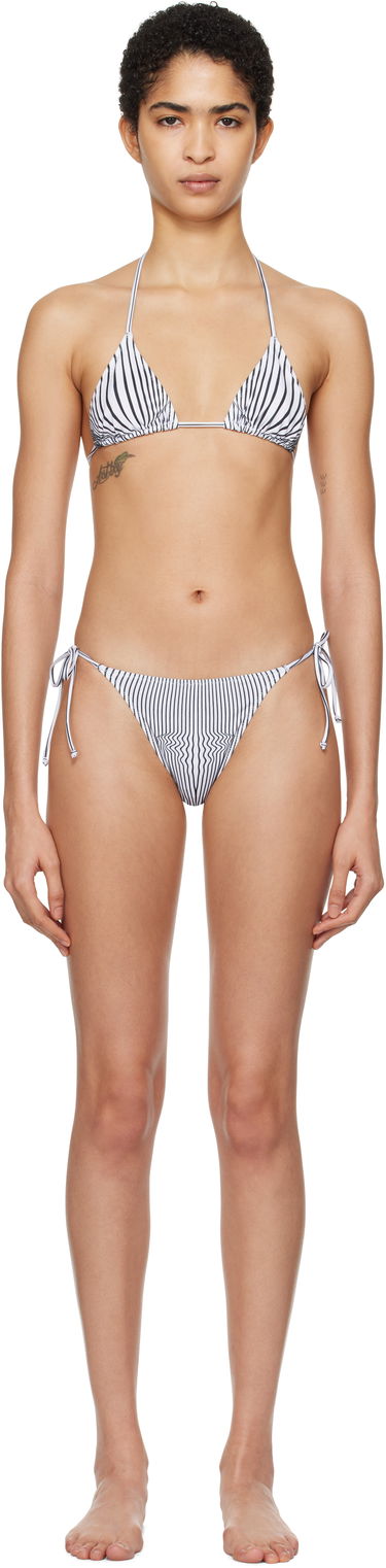 Uimapuvut Jean Paul Gaultier Gaultier 'The Pinstripe Body Morphing' Bikini Bottoms Valkoinen | 25/33-F-BS021-J571-0100, 0