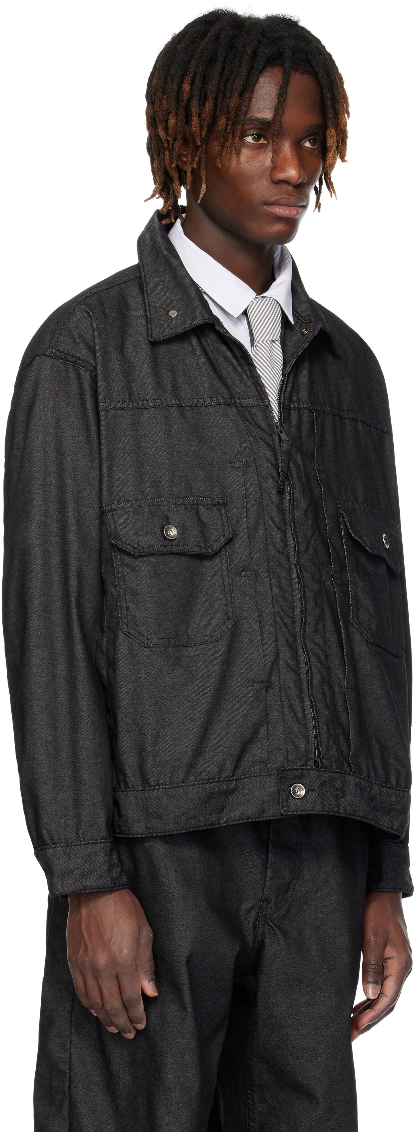 Takki Engineered Garments Engineered Garments Trucker Denim Jacket Musta | 25S1D007, 1