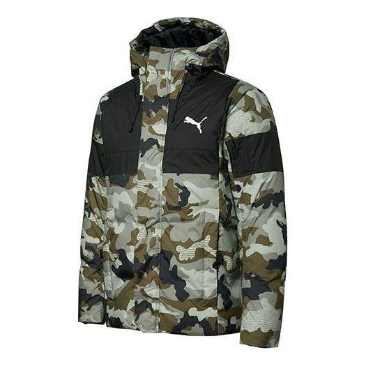 Puffer takki Puma Camo Print Winter Jacket Vihreä | 848763-50