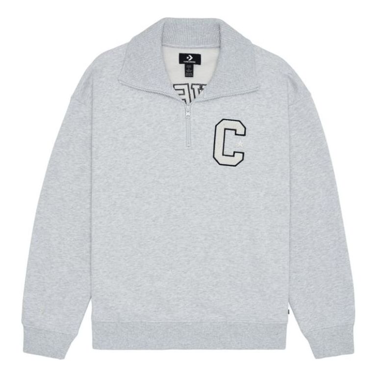 Villapaita Converse Essentials Quarter-Zip Sweatshirt Harmaa | 10026553-A03