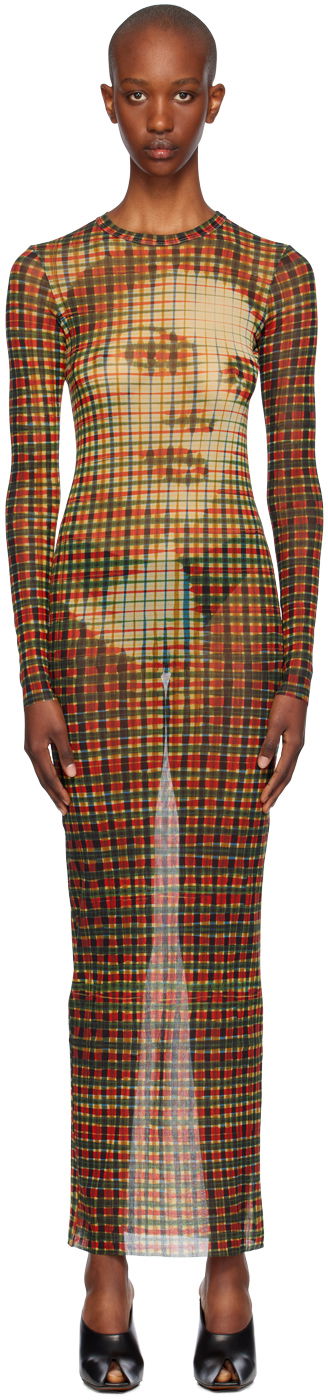 Mekko Jean Paul Gaultier Jean Paul Gaultier Tartan Face Print Maxi Dress Monivärinen | 24/31-F-RO272-T563-95105030