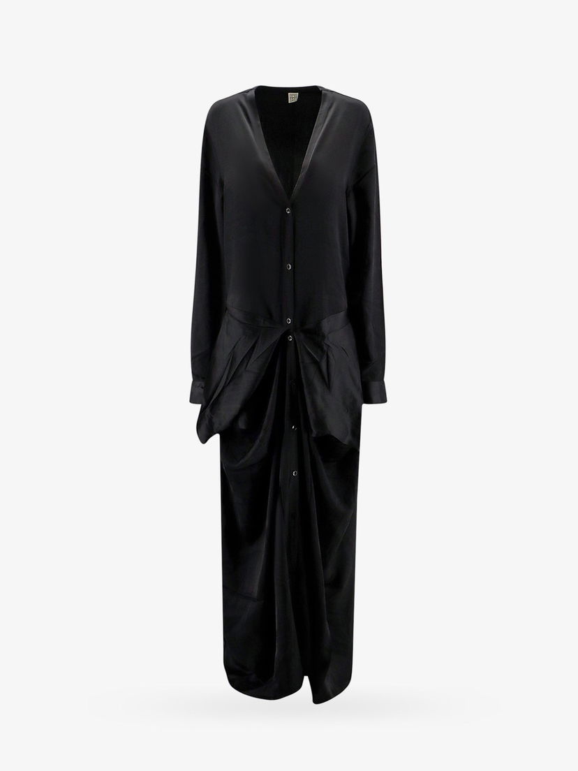 Mekko TOTEME Draped Long Sleeve Maxi Shirt Dress by Musta | 242WRD1730FB0160001