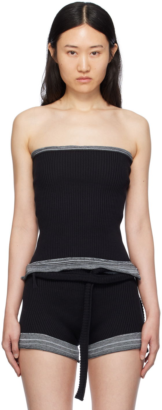 Tankkitoppi Ottolinger Ottolinger Fringes Tube Top Musta | 708602