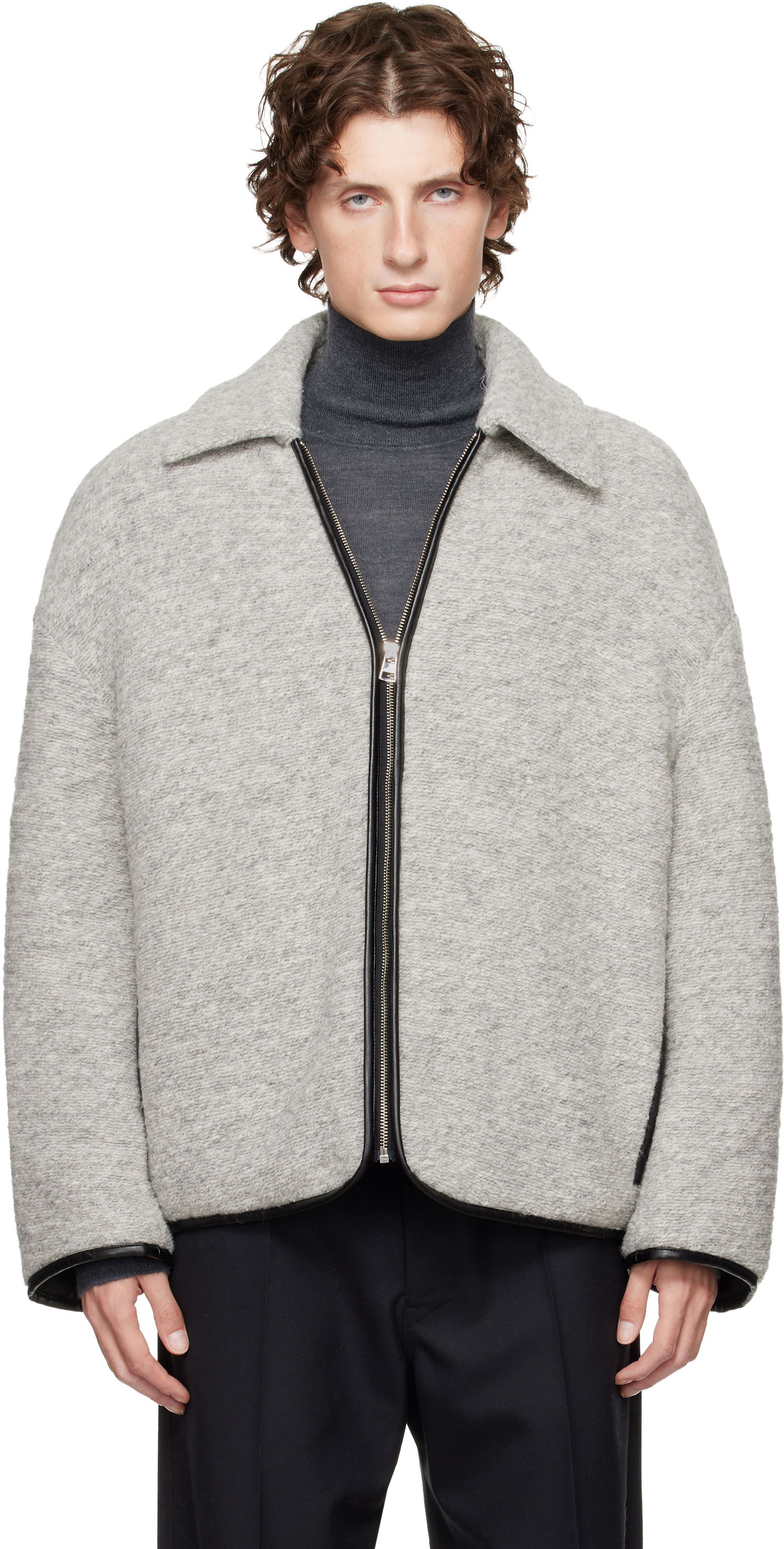 Takki JW Anderson JW Anderson Contrast Trim Full-Zip Jacket Harmaa | JK0394-PG1820, 0
