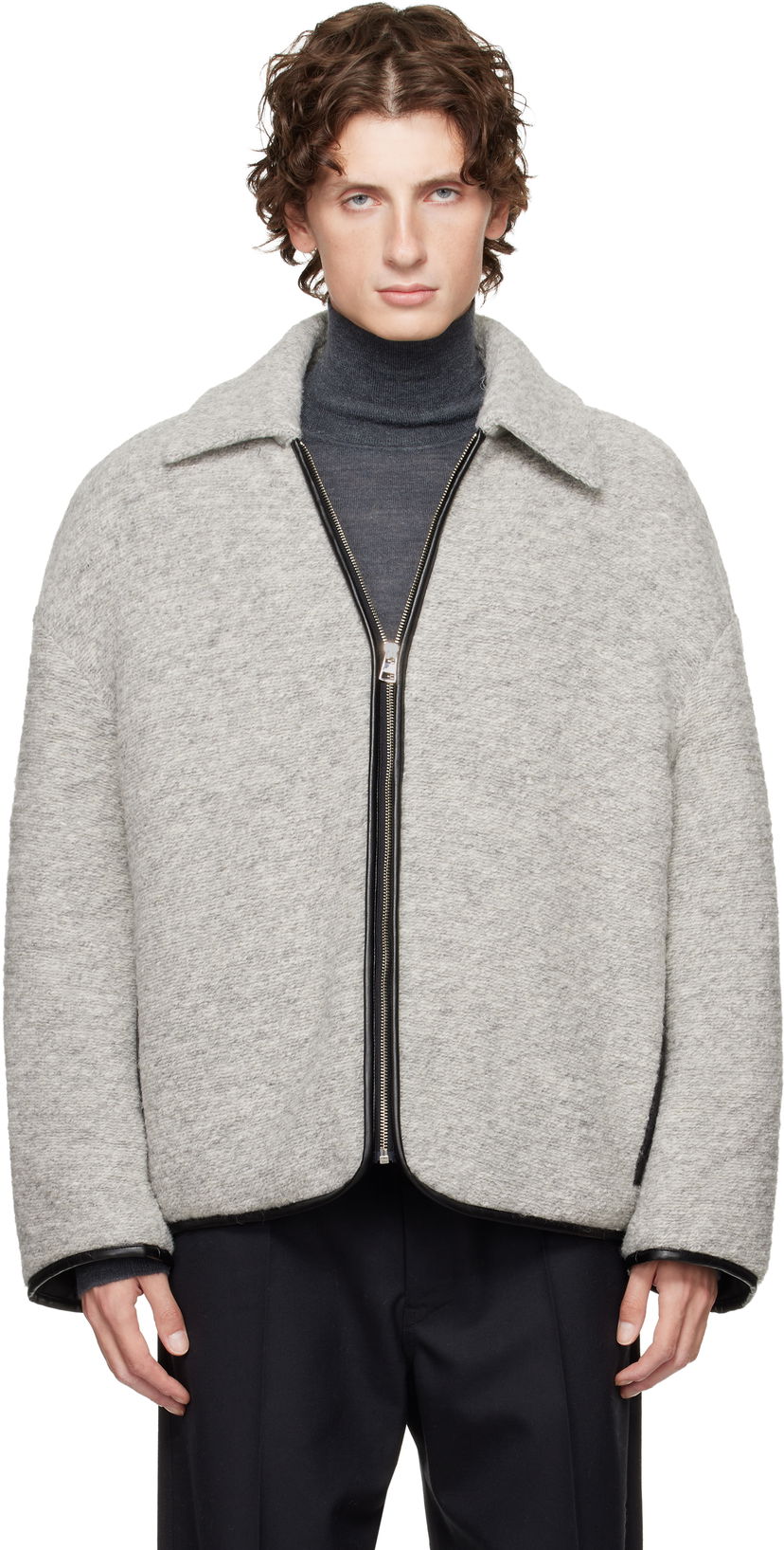 Takki JW Anderson JW Anderson Contrast Trim Full-Zip Jacket Harmaa | JK0394-PG1820