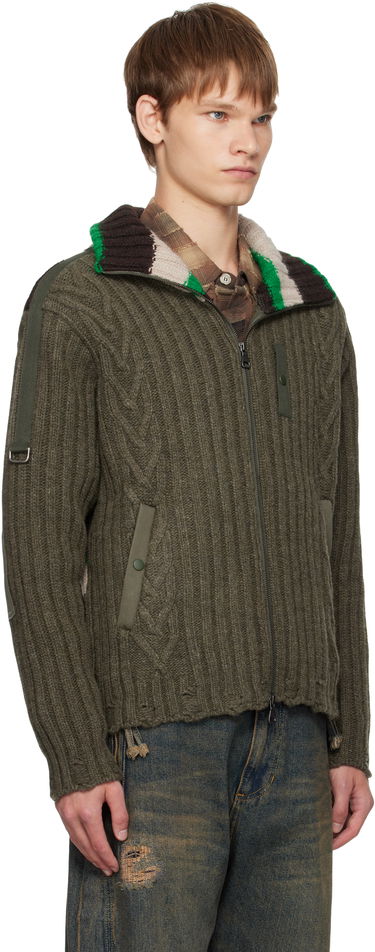 Villapaita Andersson Bell Andersson Bell Stripe High-Neck Zip-Up Sweater Vihreä | atb1344m, 1