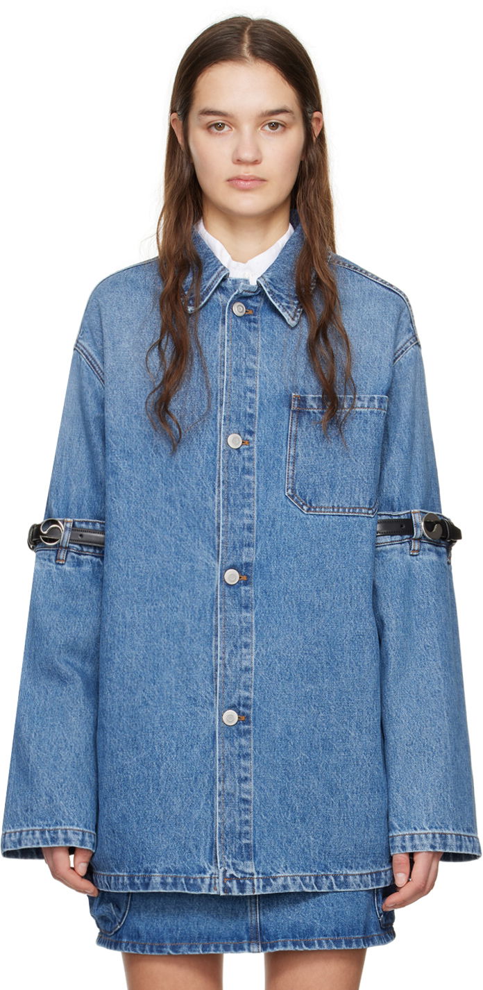 Takki Coperni Coperni Denim Jacket with Open Elbow Detail Sininen | COPCH36202