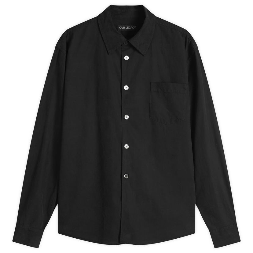 Paita OUR LEGACY Our Legacy Beyond Casual Liquid Poplin Shirt, Size 46 Musta | M4252BBC