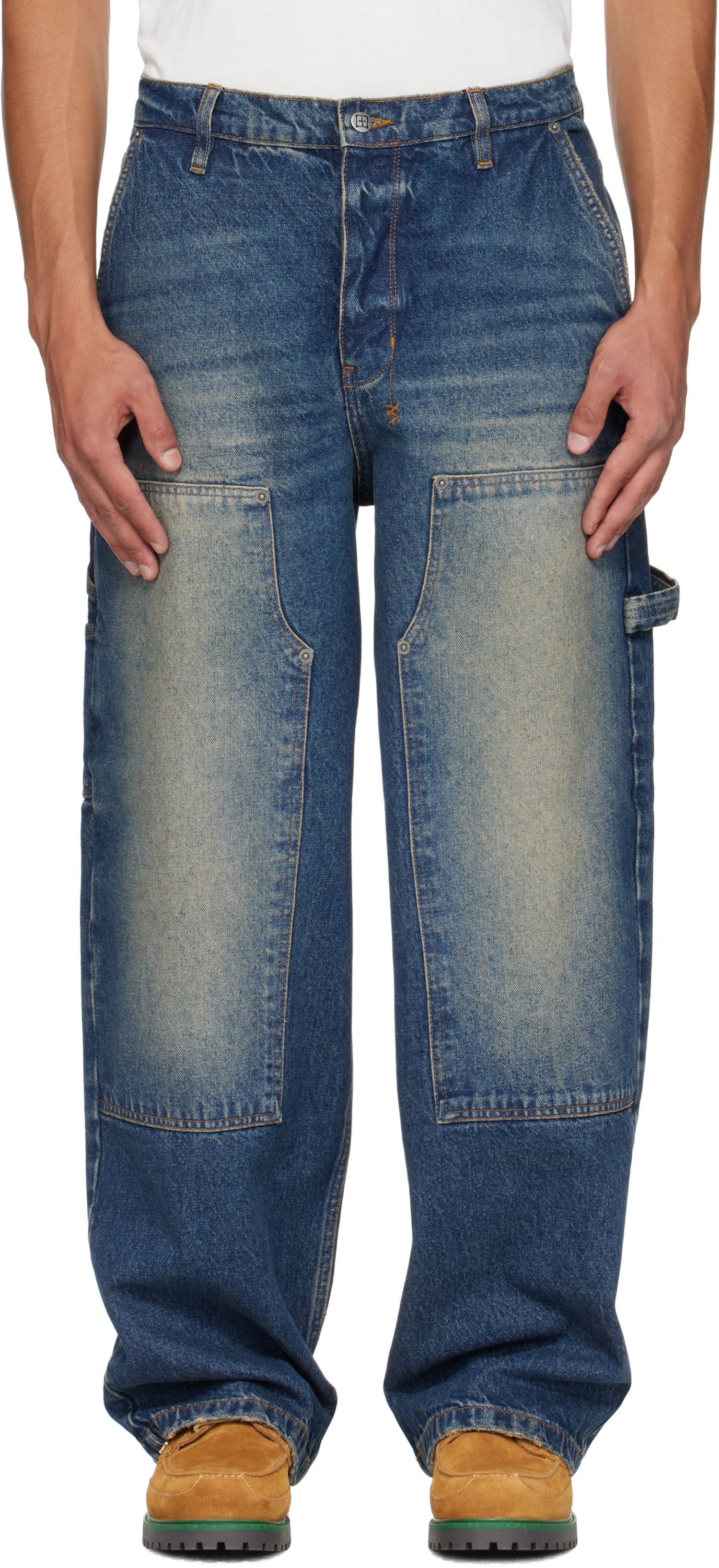 Jeans Ksubi Maxx Operator Rodeo Distressed Carpenter Loose Fit Jeans Sininen | MFA25DJ034, 0