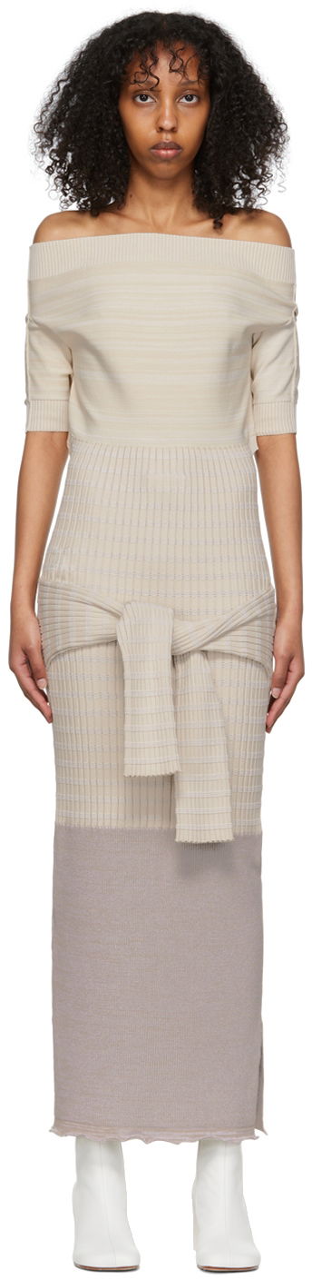 Mekko Maison Margiela Off Shoulder Maxi Dress Beige | S62CT0189 S17970