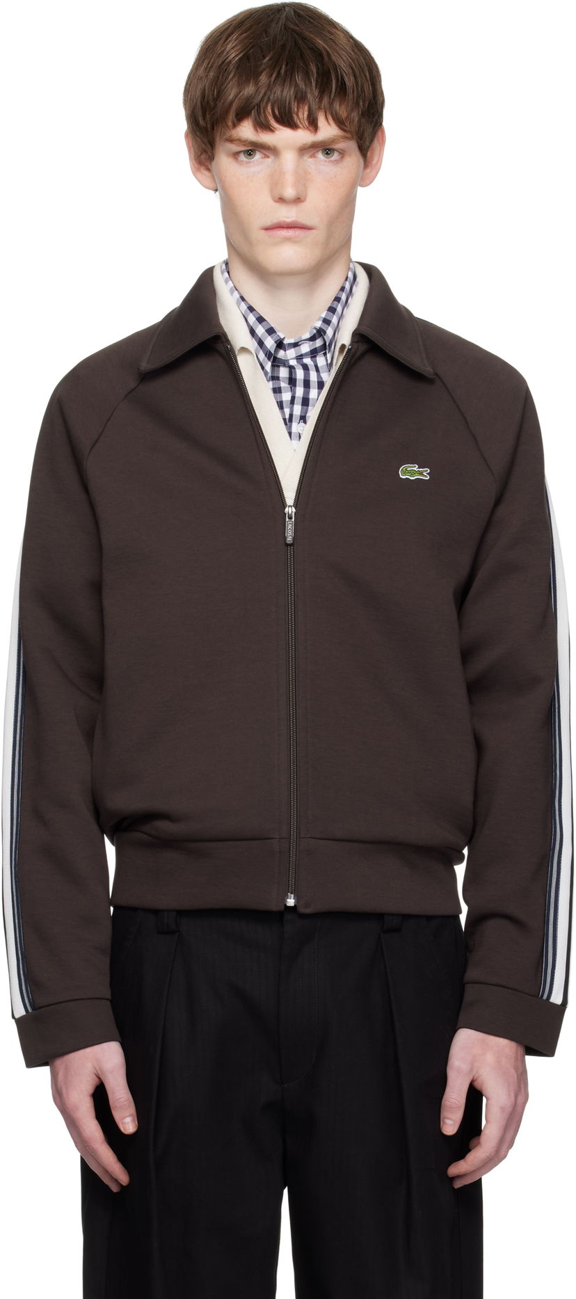 Huppari Lacoste Zip-Up Sweatshirt Ruskea | SH5927_SKB