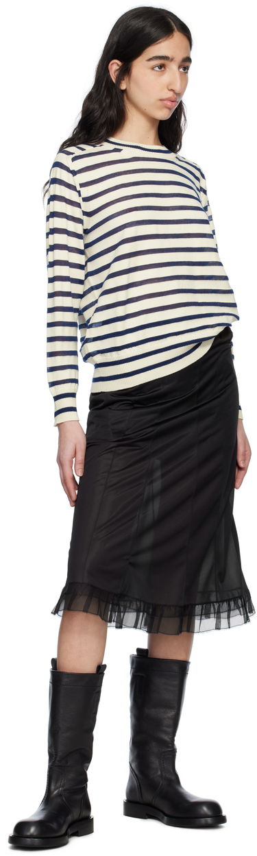 Villapaita Comme des Garçons Comme Des Garçons Horizontal Stripe Cotton Sweater Valkoinen | TO-N007-S25, 3