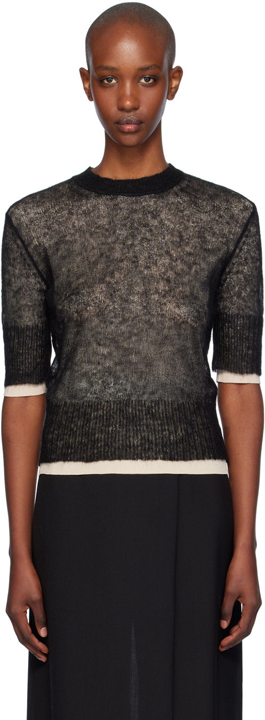 Villapaita BOSS Sheer Sweater Musta | 50523754