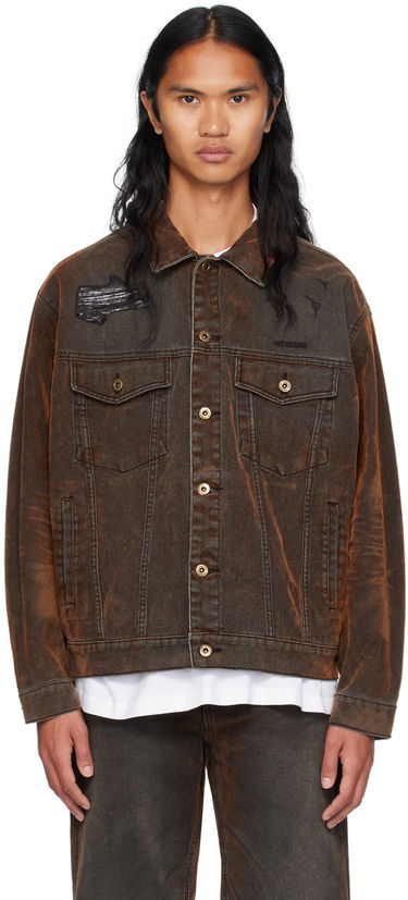 Takki We11done We11done Distressed Denim Jacket Ruskea | WD-DJ2-24-399-M-BK, 0
