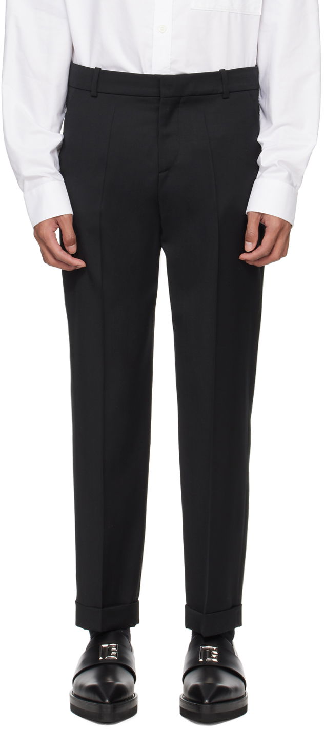Housut Balmain Rolled Cuff Trousers Musta | CH1PM030WB12