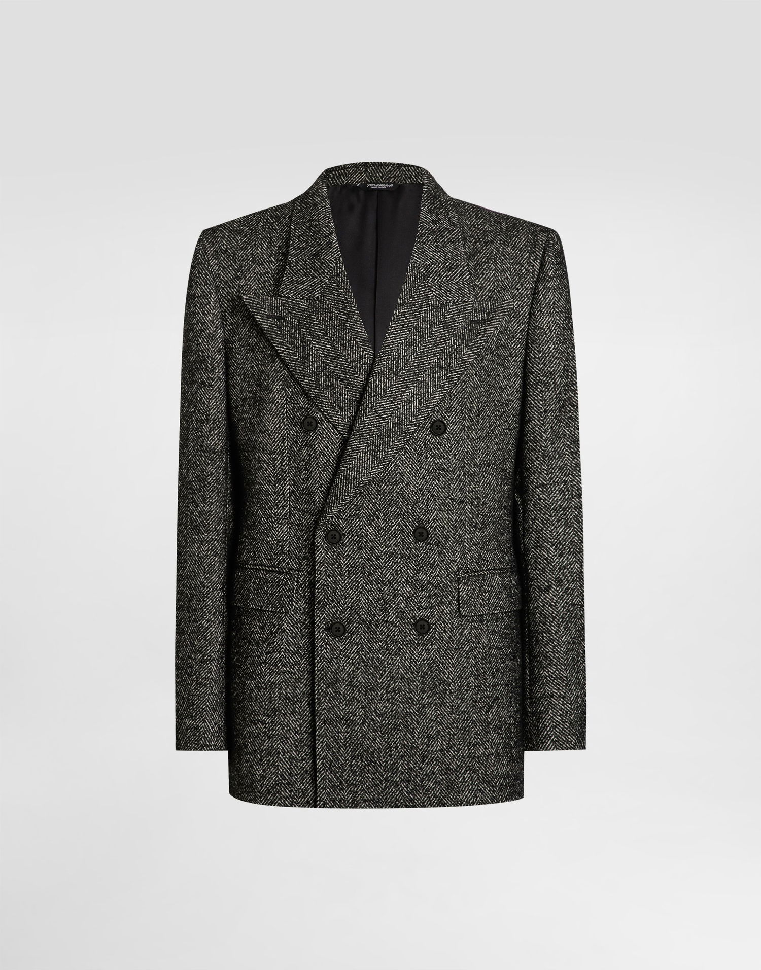 Takki Dolce & Gabbana Dolce & Gabbana Double-Breasted Chevron Wool Jacket Musta | G2VT6TFCBAJS8030, 0