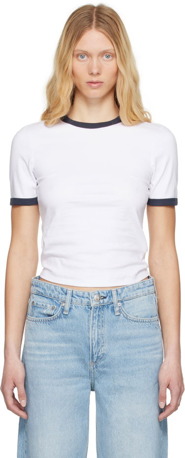 T-paita rag & bone Rag & Bone Mia Ringer T-Shirt Valkoinen | WCC25ST026W327, 0