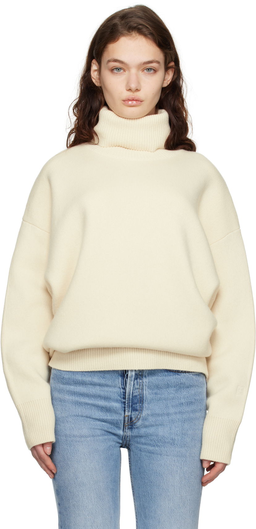 Villapaita TOTEME TOTEME Double-Knit Turtleneck Sweater Beige | 251-WRT4629-YA0132