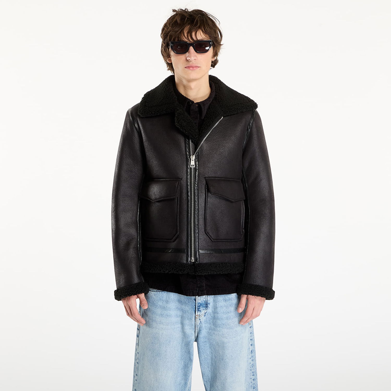 Bomber-takki A.P.C. Shearling Blouson Tommy Musta | PSALB-H02904 LZZ, 0