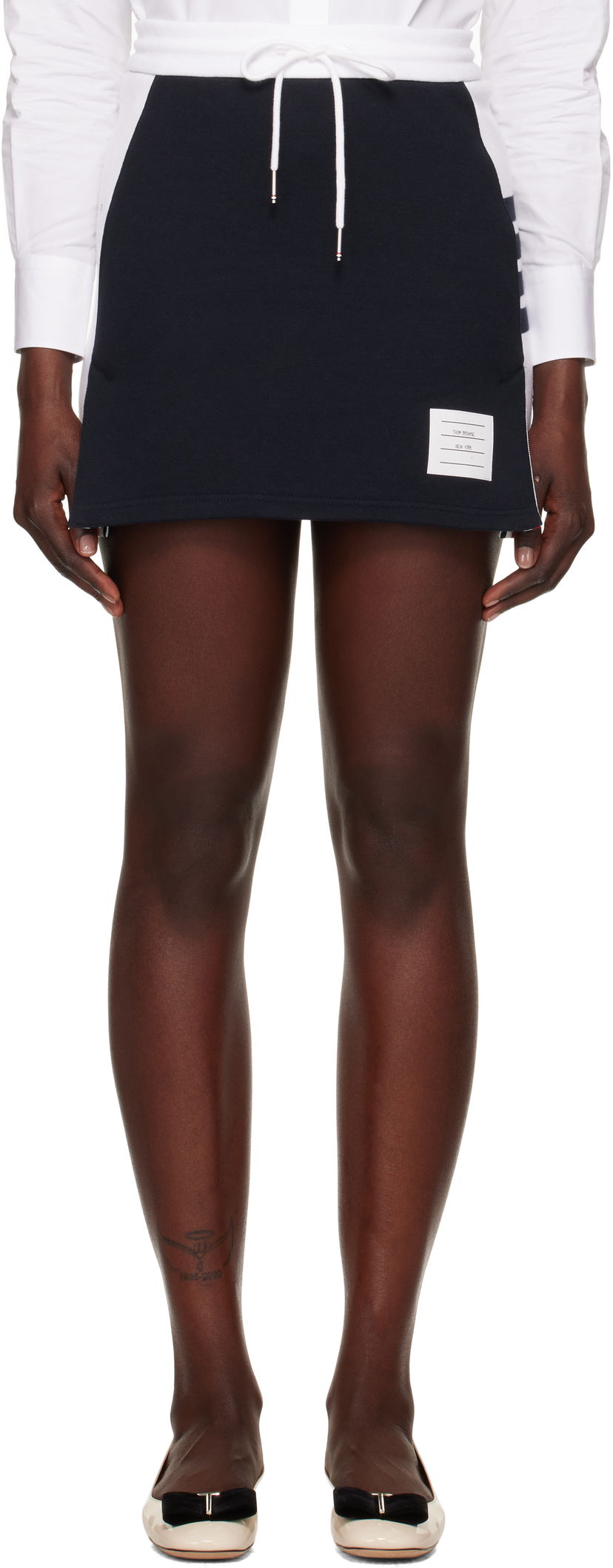 Hame Thom Browne Classic 4-Bar Jersey Miniskirt Tummansininen | FJK130A-03037